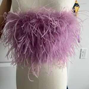 Lamarque Lilac Feathered Crop Top